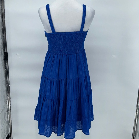 Dear John Blue Tiered Smocked Sundress Sleeveless Summer Dress Size XS - Picture 7 of 13